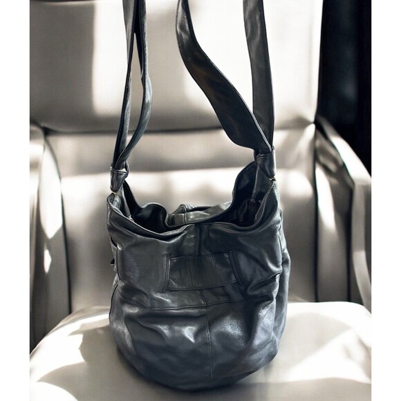 Vintage KOOBA  Large Soft Lambs Leather Shoulder Tote Boho Bag Carryall - Picture 2 of 8